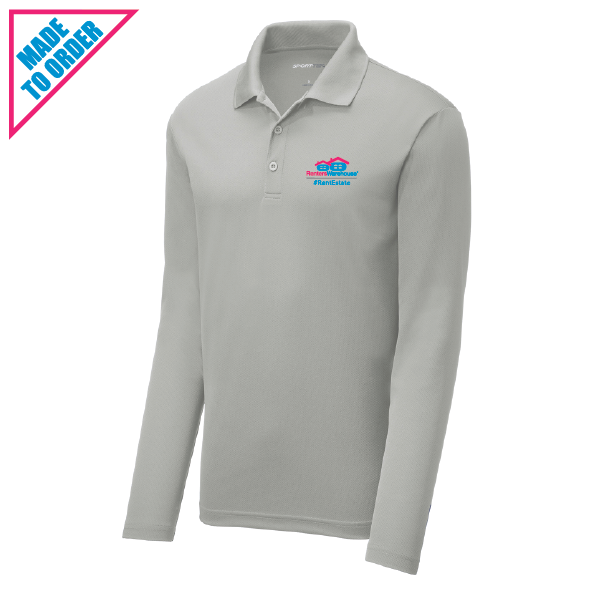 Men's PosiCharge ® RacerMesh ® Long Sleeve Polo (ST640LS/XFER) Silver